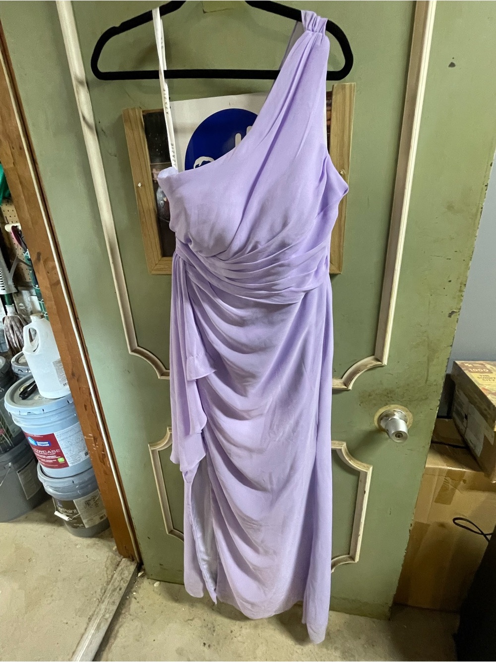 purple Azazie bridesmaid dress in a size A10.